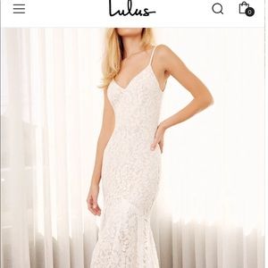 Lulu’s Flynn White Lace Maxi Dress